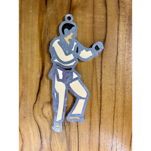 Vintage Karate Stained Glass Like Suncatcher Ornament Hang Holiday - Picture 2 of 2